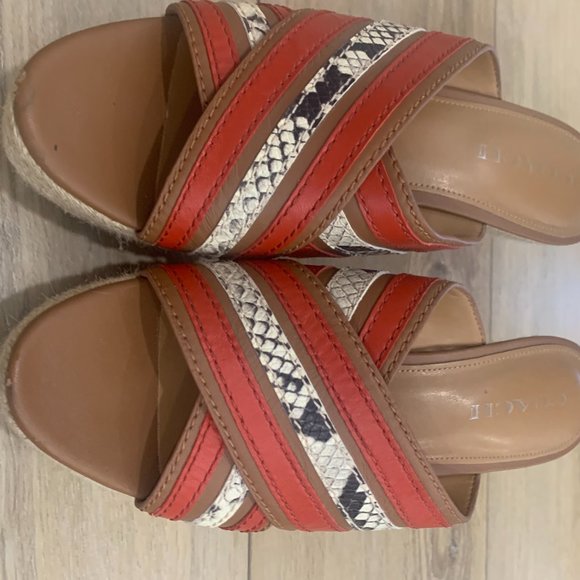 Coach Leather Wedge Sanda - Picture 2 of 8